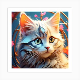 Creative Feline Cat Artwork 10 Art Print