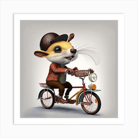 Mouse Riding A Bicycle 1 Art Print