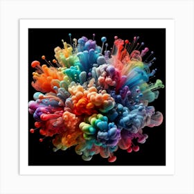 Colorful Paint Splashes Art Print