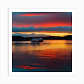 Sunset On The Fjords 4 Art Print