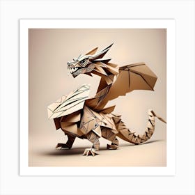 Enhanced Origami Dragon Art Print