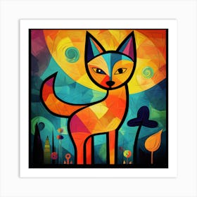 Abstract Fox Art Print