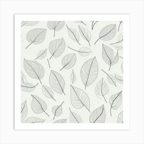 Leaves On A White Background 2 Art Print