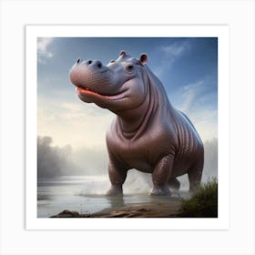 Hippo Art Print