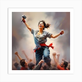 "The girl in a crowd" "Freedom" Art Print