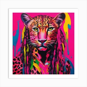 Leopard pink Art Print