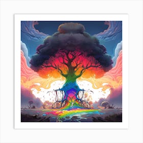 Rainbow Tree Art Print