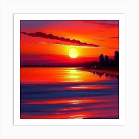 Sunset Painting Art Print