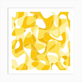 Abstract Yellow And White Pattern 1 Art Print