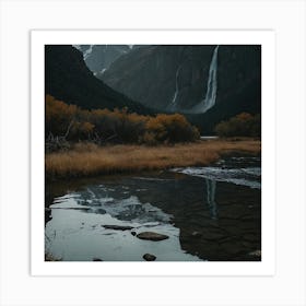 Reflection Of A Waterfall Art Print