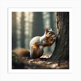 Squirrel In The Forest 187 Art Print