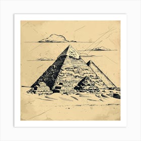 A Pyramids Of Giza Hand Drawn Sketch Illustratio 1719955285 2 Art Print