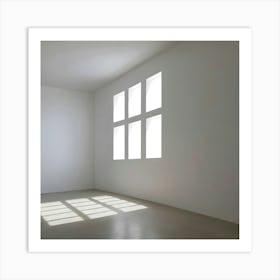 Empty Room With Windows 11 Art Print