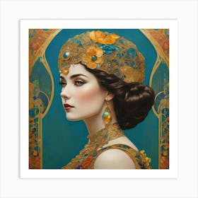 Lady In Gold Art Print