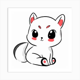 Kawaii Fox Art Print