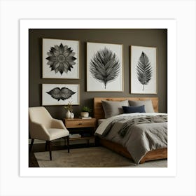 Black And White Bedroom Art Print