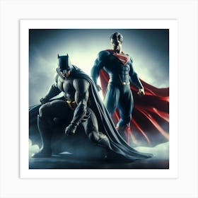 Batman And Superman Art Print