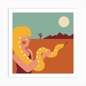 Desert Snake Square Art Print