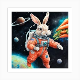 Rabbit In Space 5 Art Print