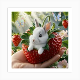 Strawberry Bunny 3 Art Print