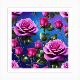 Roses Wallpaper 9 Art Print