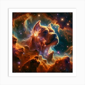 Dog In Space 3 Art Print