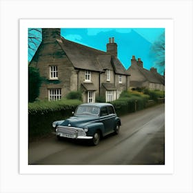 Old Car On A Country Road Art Print