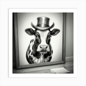 Cow In Hat 3 Art Print