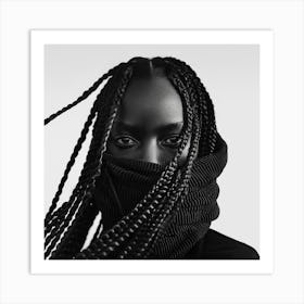 Black Woman With Braids 2 Art Print