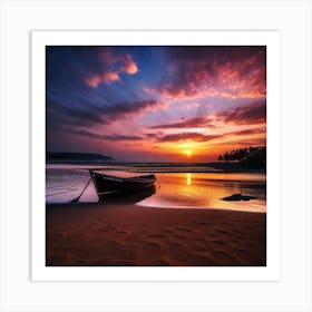 Sunset On The Beach 121 Art Print