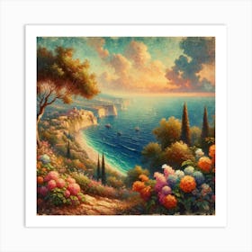 Sunset By The Sea Art Print