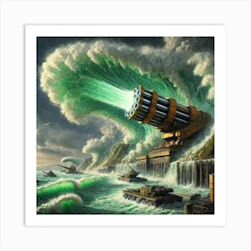 A Detailed Depiction Of The Corrosive Tsunami Laun Converted Art Print