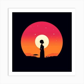 Silhouette Of A Woman Art Print