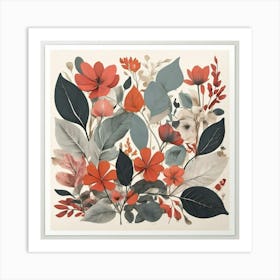 Red Flowers Print 1 Art Print