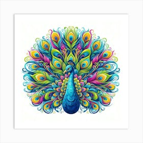 Illustration Peacock 2 Art Print