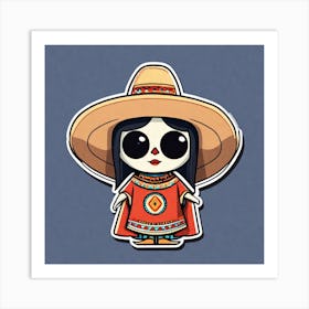 Mexican Pancho Sticker 2d Cute Fantasy Dreamy Vector Illustration 2d Flat Centered By Tim Bu (4) Art Print