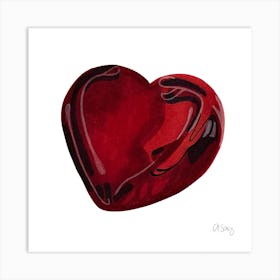 Red Glass Heart Art Print