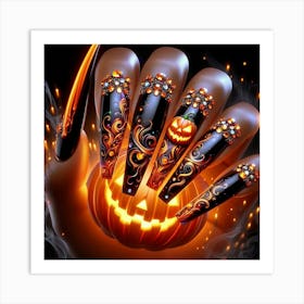 Halloween Nail Art Art Print