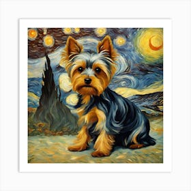 Starry Yorki Van Gogh Inspired Art Print