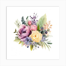 Watercolor Flowers 7 Art Print