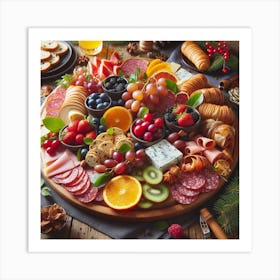 Christmas Food Platter Art Print