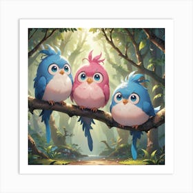 Birds In The Forest Art Print