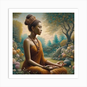 Buddha In Meditation 5 Art Print