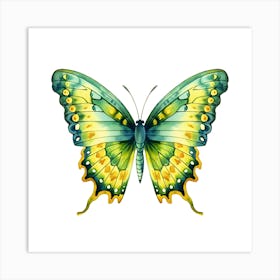 Butterfly Isolated On White Background Art Print