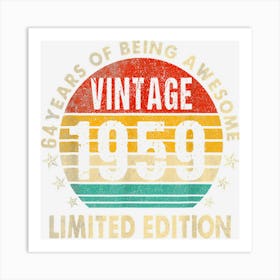 Vintage 1959 Limited Edition 64th Birthday Gifts 64 Year Old Art Print