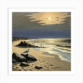 Seagull On The Beach 4 Art Print