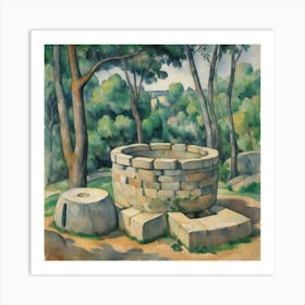 Millstone And Cistern Under Trees Paul Cezanne Art Pri 0 Art Print