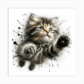 Kitten Flying Art Print