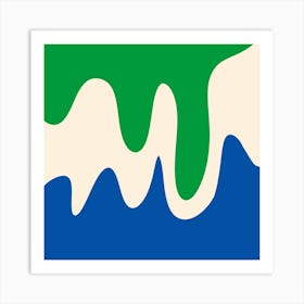 Abstract modern shapes green, blue Art Print