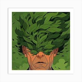 Man With A Green Head Art Print